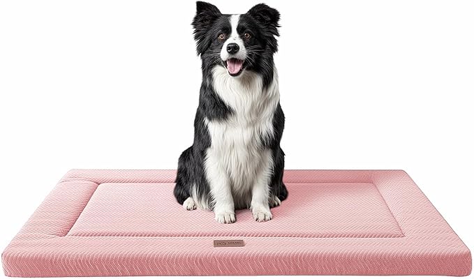 WESTERN HOME Dog Bed for Crate, High Resilience Foam Dog Crate Mat Kennel Pad with Soft Wavy Plush Comfortable Anti-Slip Washable Bed for Large Medium Small Dogs & Cats