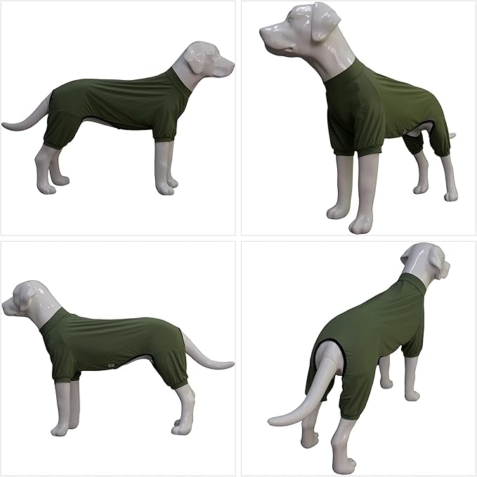 LoveLongLong Dog Jumpsuit with UV Protection and Quick-Dry Fabric for Spring Summer Pet Pajamas Army Green XL