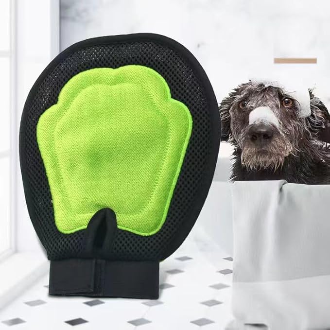 Pet Hair Remover Gloves Bath Brush Gentle Shedding Brushes,Pet Hair Remover Tool for Carpet, Curtain, Clothing, Couch, Car Seat (1PCS)