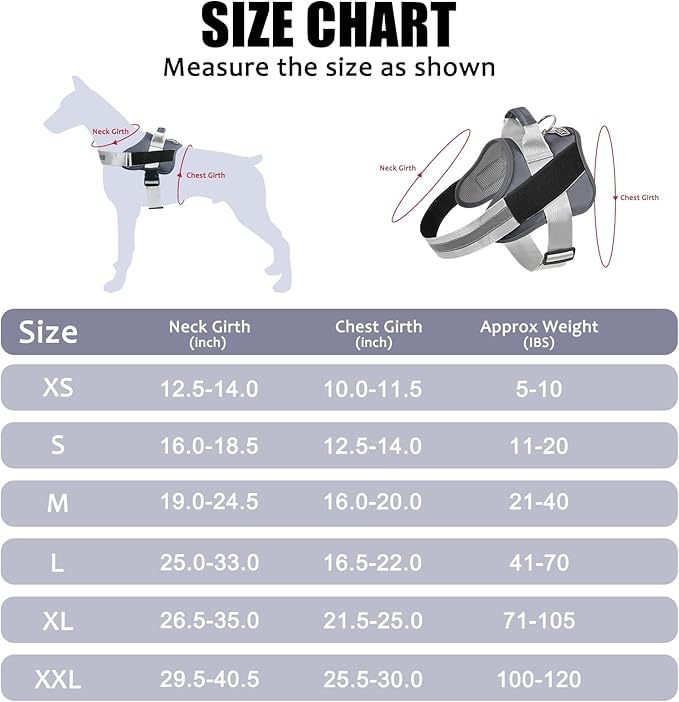 Bolux Dog Harness, No-Pull Reflective Dog Vest, Breathable Adjustable Pet Harness with Handle for Outdoor Walking - No More Pulling, Tugging or Choking (Lavender, Large (Pack of 1))