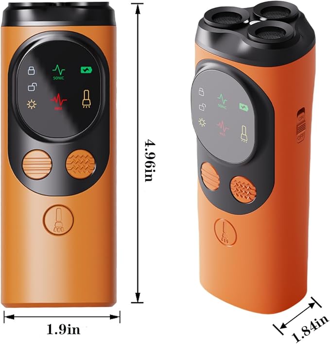 Dog Bark Deterrent Devices 3X Ultrasonic Anti-Barking &Torch 393.7in Range Indoors Outdoors Ultrasonic Dog Bark Deterrent Device with Stop Barking Dog Range Modes Pocket-Friendly Orange Design