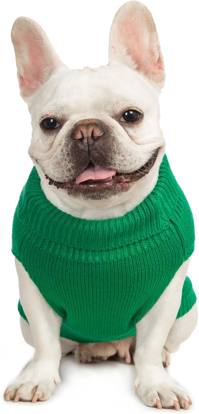 Stretchy Cat Sweater - 17 Colors & 6 Sizes | Snug Winter-Ready Knit for Boy/Girl Cats & Kittens(Dark Green, X-Large)