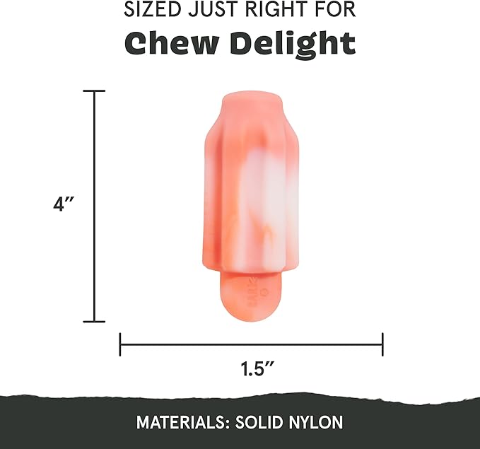 Barkbox Cherry Blasto Pop Dog Toy | Durable Nylon Popsicle Chew Toy for Aggressive Chewers | Dog Toys for Small Dogs, Puppy Teething Toys & Summer Fun