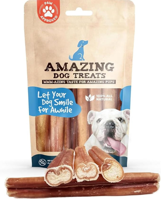 Amazing Dog Treats - 6 Inch Extra Thick Bully Sticks (50 Count) - Bulk Bully Sticks for Dogs - No Hide Bully Stick Dog Bones