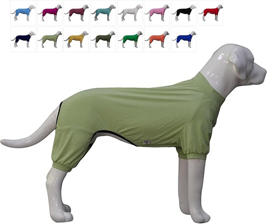LoveLongLong Dog Jumpsuit with UV Protection and Quick-Dry Fabric for Spring Summer Pet Pajamas Light Green M