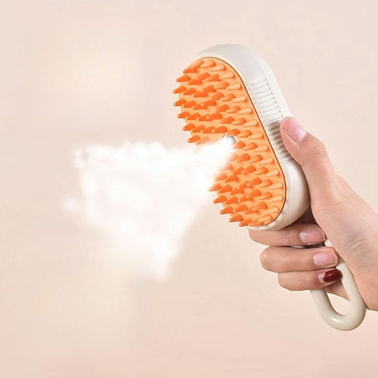 Pet Hair Removal Steam Brush With Enhanced Spray - Long Comb for Shedding - Cloud Care Water Brush for Long & Short Hair - Ideal for Indoor Cats & Dogs