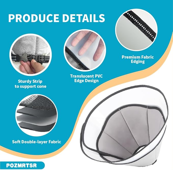 Dog Cone Collar, Pet Cone for Dogs to Stop Licking, Comfy Dog Cones for Large Medium SmallDogs, Soft Cones for Dogs After Surgery, Coneof Shame for DogsHead Neck Elizabethan Collar