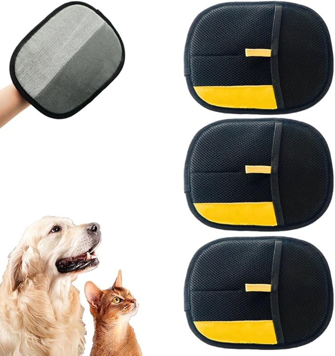 Pet Hair Removal Glove for Cats & Dogs, 2025 Upgrade Pet Hair Remover Glove, Electrostatic Pet Hair Removal Gloves for Dogs and Cats, Reusable Pet Hair Remover Glove (3)