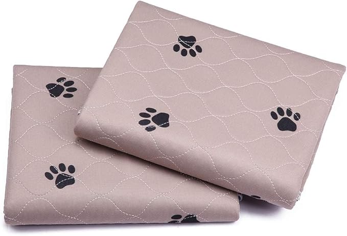 SincoPet Washable Dog Pee Pads with Puppy Grooming Gloves,Puppy Pads,Reusable Pet Training Pads,Large ,Waterproof Pet Pads for Dog Bed Mat,Super Absorbing Whelping Pads,48 Round Inch (Pack of 2)