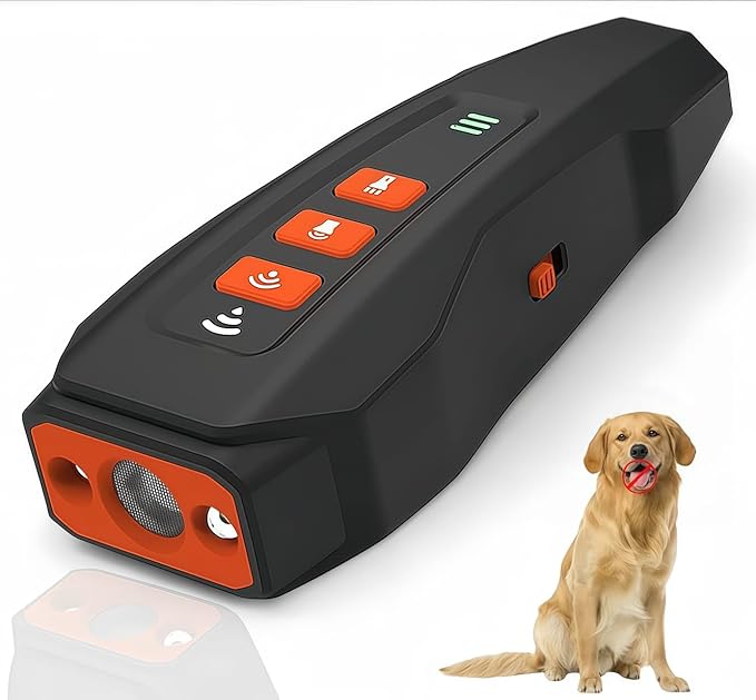 2025 Upgraded Ultrasonic Dog Bark Deterrent – Anti Barking Device for Dogs, No Shock Dog Trainer with 3 Modes & LED Light, Whistle Alternative, Behavior Correction, Portable for Indoor & Outdoor