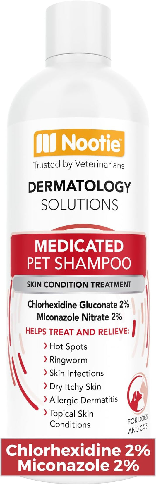 Nootie Medicated Pet Shampoo, Chlorhexidine Dog Shampoo for Itch Relief, Sold in Over 5,000 Vet Clinics & Pet Stores Worldwide- 8oz