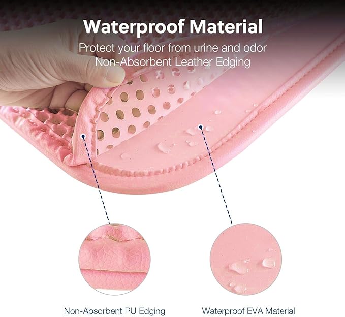 WePet Cat Litter Mat, Kitty Litter Trapping Mat, Honeycomb Double Layer Mats, No Phthalate, Urine Waterproof, Easy Clean, Scatter Control, Catcher Litter Tray Box Rug Carpet