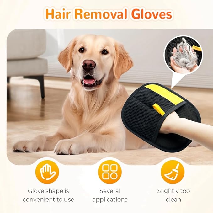 Electrostatic Pet Hair Removal Glove, Hair Cleaning Gloves for Pets Grooming, Dog Hairs Remover Gloves for Bed Clothes