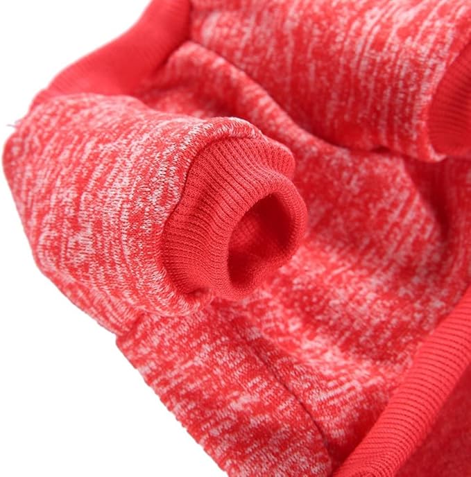 Jecikelon Dog Clothes Dogs Sweater Soft Puppies Clothing Winter Puppy Sweaters Warm Outfit for Dogs Small XXS XS Cat Apparel (Red, L)