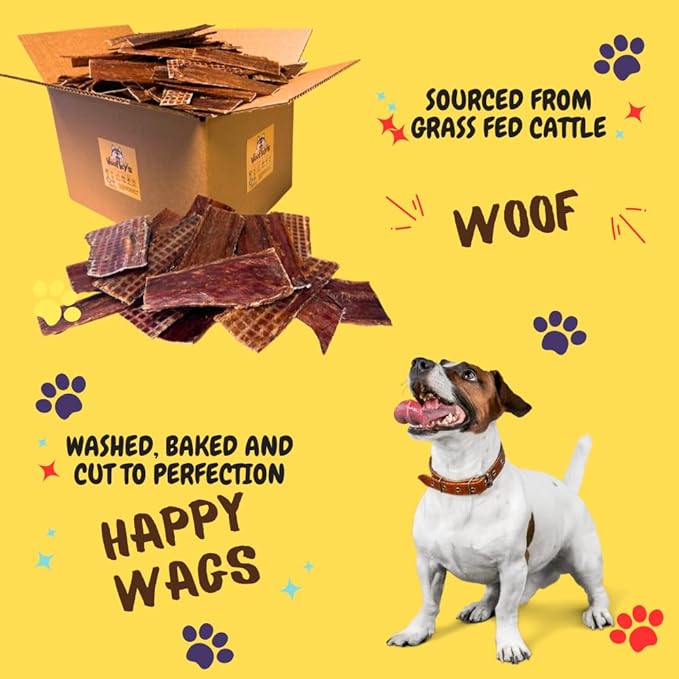 Woofley's - Esophagus Jerky (100 Count) - Gullet Sticks for Dogs - Safe Jerky Dog Chews -Easily Digestible Bully Sticks