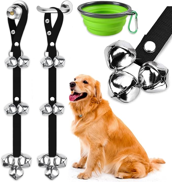 BLUETREE 2 Pack Dog Doorbells Premium Quality Training Potty Great Dog Bells Adjustable Door Bell Dog Bells for Potty Training Your Puppy The Easy Way - 7 Extra Large Loud 1.4 DoorBells