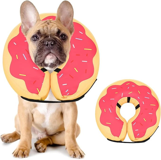 'MIDOG Dog Cones for Large Dogs, Cone for Dogs After Surgery, Soft Protective Recovery Donut Collar for Dogs to Prevent Touching Stitches, Wounds, and Rashes, Does Not Block Vision E-Collar. -Red,M