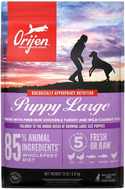 ORIJEN Grain Free High Protein Dry Dog Food Puppy Large Recipe 13lb Bag