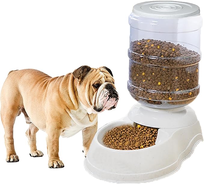 Automatic Dog Feeders for Large Dogs,Gravity Dog Food Dispenser,Automatic Cat Feeder Food Dispenser,Pet Feeder Station Travel Supply Feeder for Large Dog, Gray