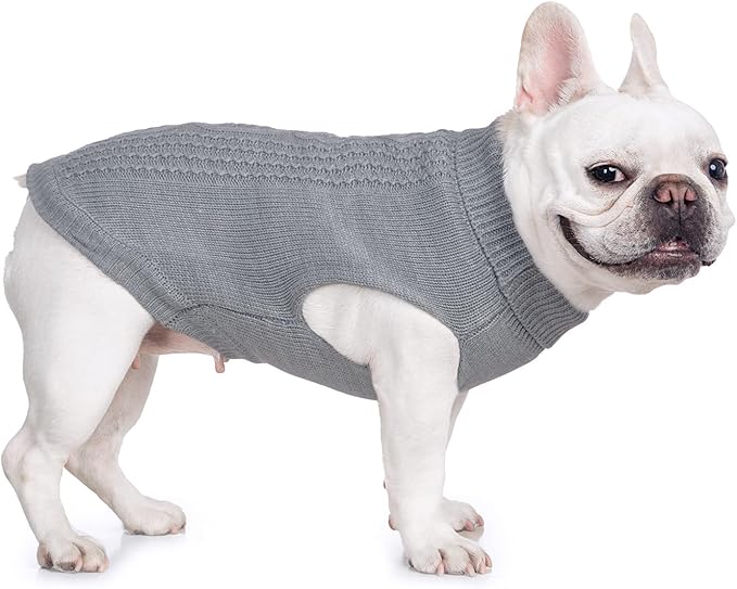 Stretchy Cat Sweater - 17 Colors & 6 Sizes | Snug Winter-Ready Knit for Boy/Girl Cats & Kittens(Grey, X-Large)