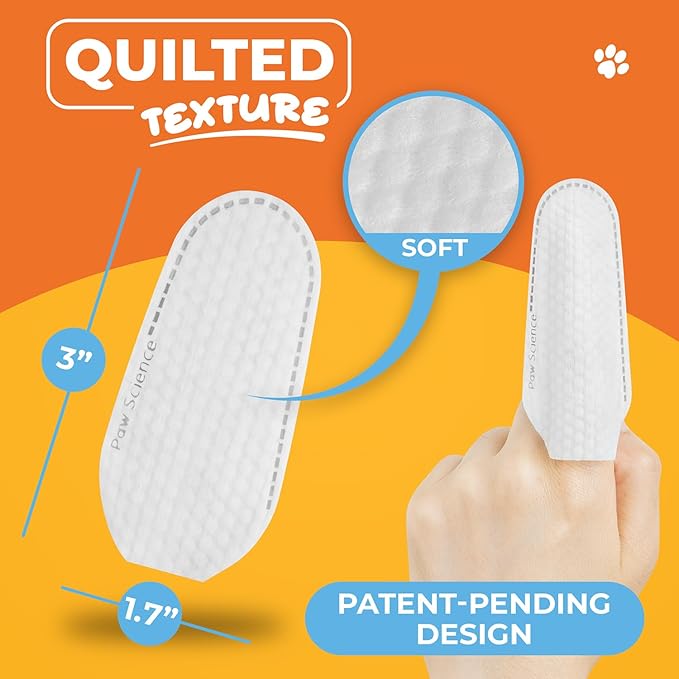 Dog & Cat Ear Cleaner Wipes – Pet Finger Wipes for Cats & Dogs – Cleaning, Soothing, & Deodorizing Itchy Ears – Ear Relief Solution Wash (Unscented)