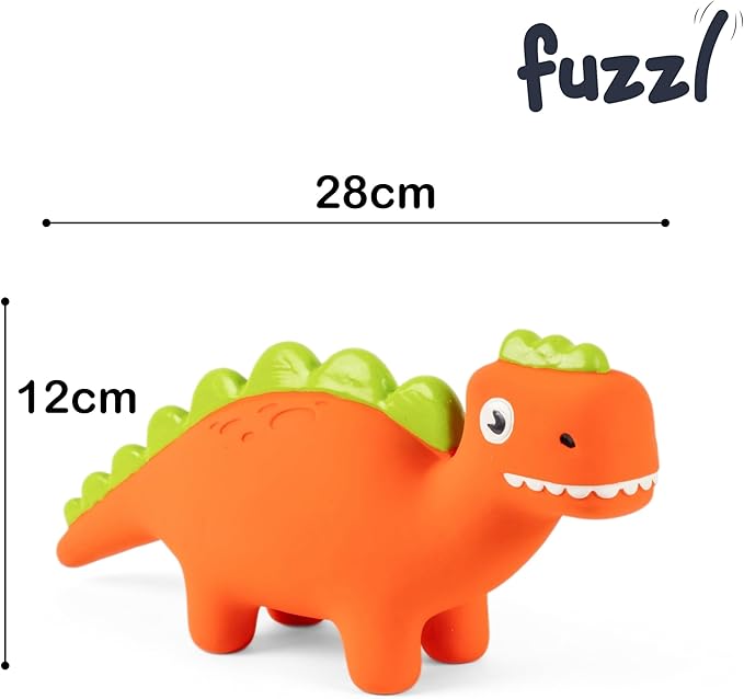 Steggy Latex Dog Chew Toys with Squeaker Soft Squeaker Puppy Toy Dinosaur