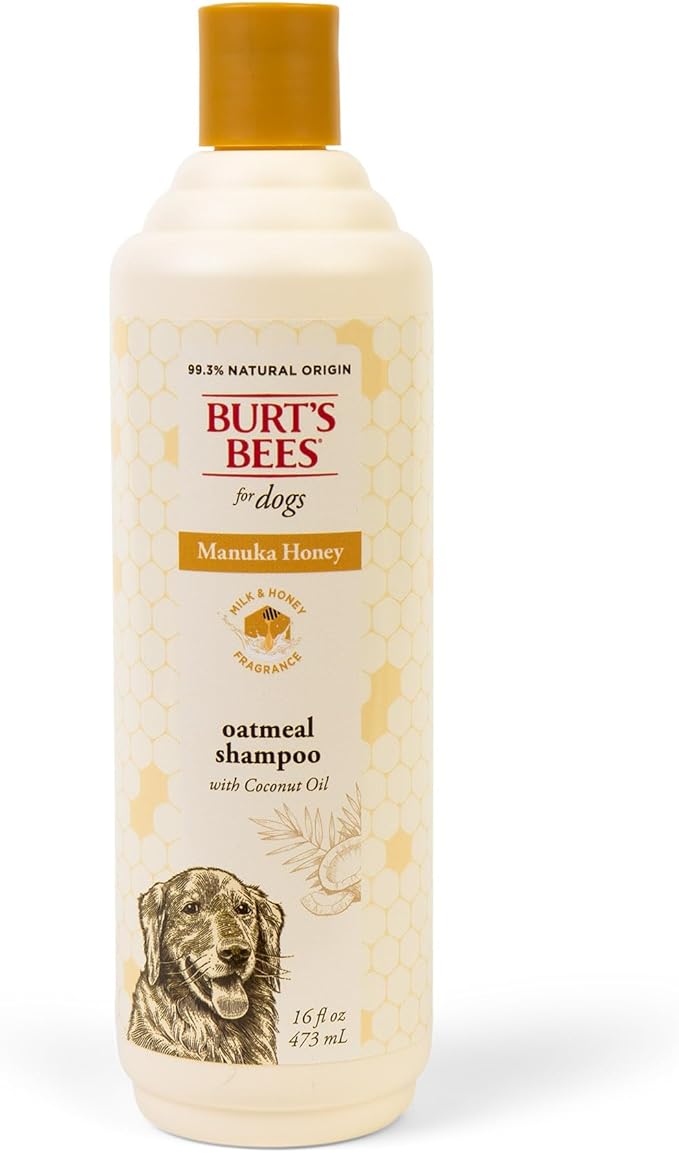 Burt’s Bees Manuka Honey Oatmeal Shampoo for Dogs with Coconut Oil, 16 Fl Oz