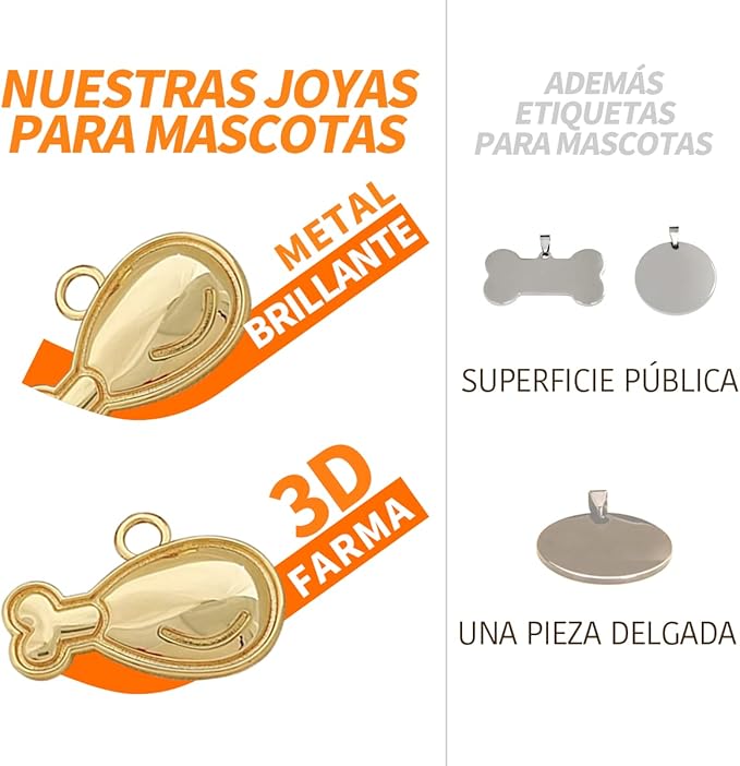 Dogs ID Tags Personalized Double Sided Deep Engraved Cat & Dog Collar Charm Drumstick Balloon Shape Brass