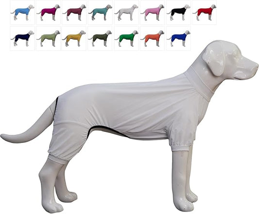 LoveLongLong Dog Jumpsuit with UV Protection and Quick-Dry Fabric for Spring Summer Pet Pajamas White 2XL