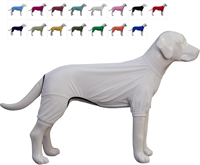 LoveLongLong Dog Jumpsuit with UV Protection and Quick-Dry Fabric for Spring Summer Pet Pajamas White XL