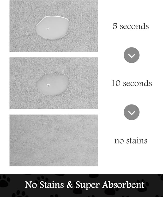 Pet Feeding Mat-Absorbent Dog Mat for Food and Water Bowl-No Stains Quick Dry Water Dispenser Mat-Dog Accessories Pet Supplies-Bowl for Messy Drinkers（LIGHTGREY,23"x34"