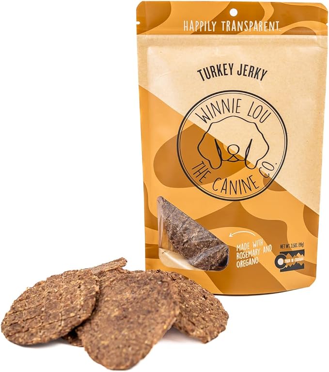 Winnie Lou Organic Jerky Dog Treats - Human Grade, Made in USA - All Natural, Healthy (Turkey Jerky)