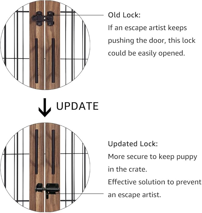 beeNbkks Furniture Style Dog Crate End Table, Double Doors Wooden Wire Dog Kennel with Pet Bed, Decorative Pet Crate Dog House Indoor Medium Large