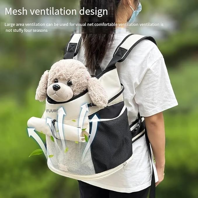 Bag for Cats Chest Dog Backpack Small Dog cat go Out Bag Break Free Walk Dog Dirty pet Backpack Car (Black, Small)