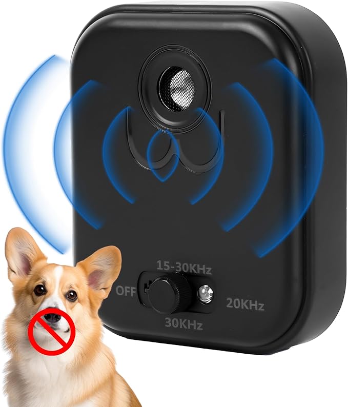 GDJBA Ultrasonic Dog Bark Deterrent Device - 2025 Upgrade Anti Barking Device for Dogs Outdoor with 15-Day Battery, Stop Neighbors Dog Barking & Smart Bark Control