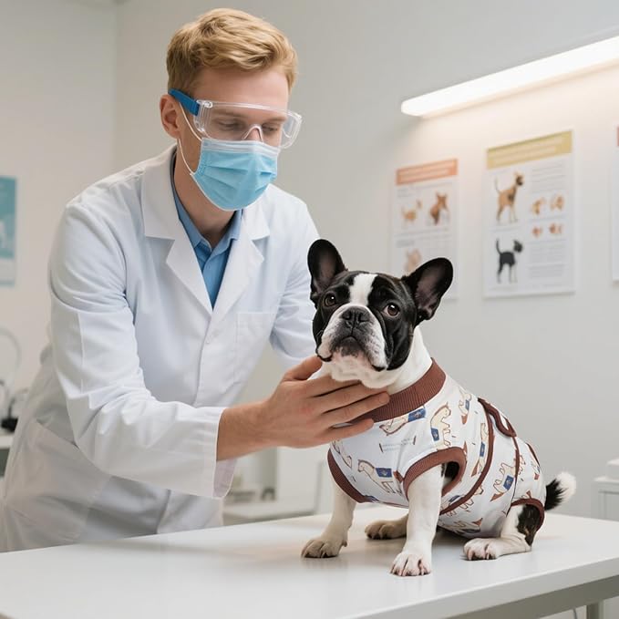 Kuoser Dog Recovery Suit for Post-Surgery Care, Spay Neuter Bodysuit for Female & Male Dogs, Anti-Licking Surgical Onesie, Snug Fit for Abdominal Wound Protection & Skin Healing, BrownPony XL