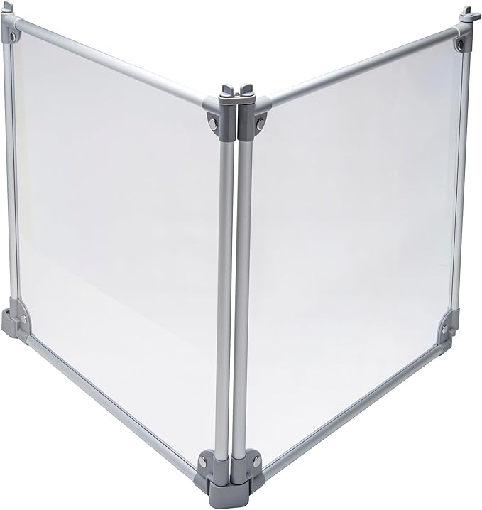 Front Row Foldable Dog Playpen – Durable and Portable Puppy Playpen for Exercise, Rest & Play – Clear Fence Panels with Aluminum Rods and Crate for Dogs and Other Small Pets (Silver, 2-Panel)