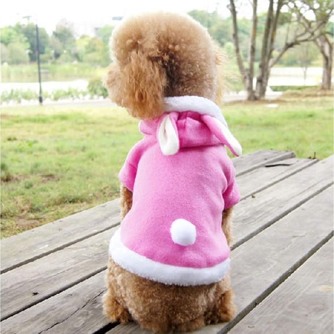 Easter Bunny Dog Costume Puppy Hoodies Dog Clothes pet Suit for Small Dogs Cats (Color : Pink, Size : l)