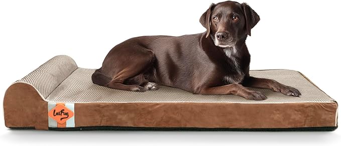 Laifug Orthopedic Memory Foam Dog Bed with Durable Water Proof Liner and Removable Washable Cover (Large (40"x25"x6"), Brown)