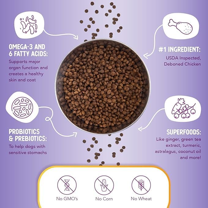 Health Extension Little Bites Dry Dog Food for Small Breeds, Chicken & Brown Rice Recipe, with Probiotics & Superfoods for Digestion & Coat Health, 4 lb Bag (Pack of 2)