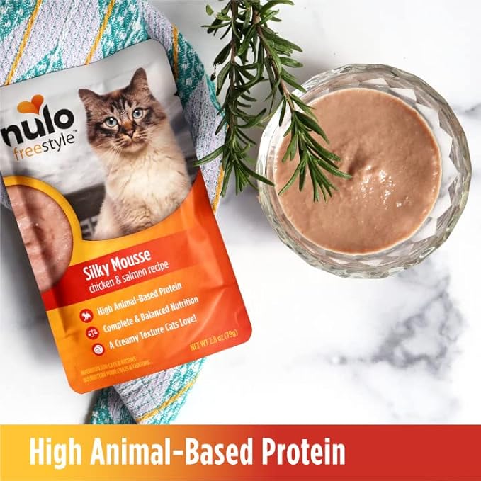 Nulo Freestyle Wet Cat Food Mousse, Smooth as Silk Texture with High Animal-Based Protein for Complete and Balanced Nutrition Your Kitten to Senior Cat Will Crave, 2.8 Ounce (Pack of 24)
