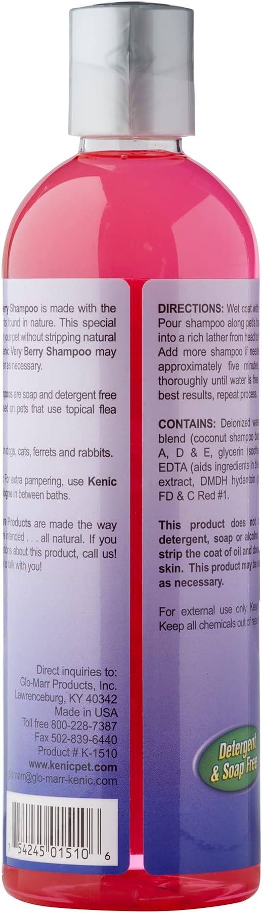 Kenic Very Berry Botanical Blend Dog Shampoo, Natural Moisturizer & Exfoliate for A Deep Restorative Clean, Made in USA, Soap & Paraben Free