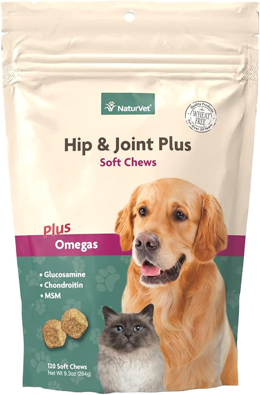 NaturVet Hip & Joint Plus Soft Chew (Bag) 120 ct