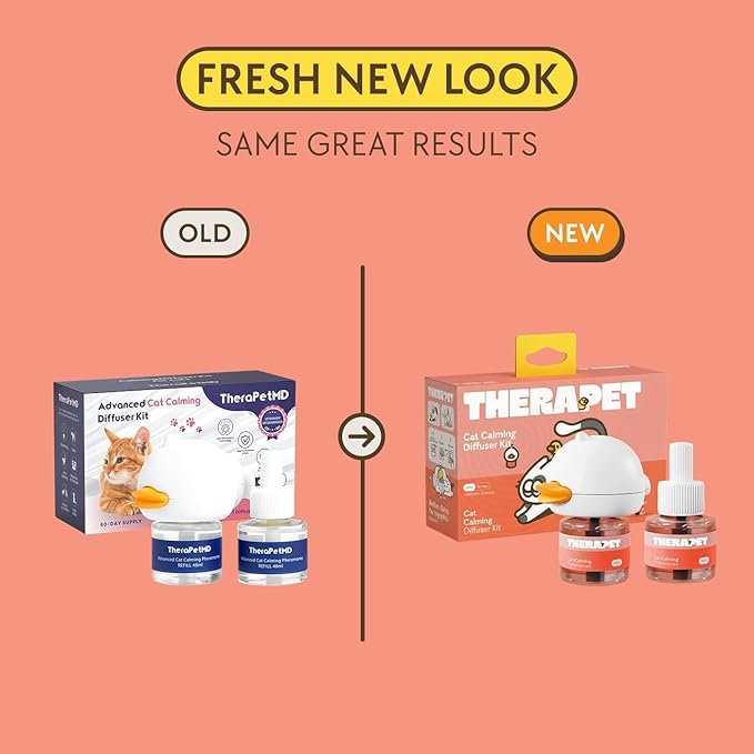 TherapetMD - Cat Calming Diffuser Pheromone Kit - Multi Cat Anxiety Relief Stress Reduction Plugin 700 sq ft Coverage Vet Recommended.