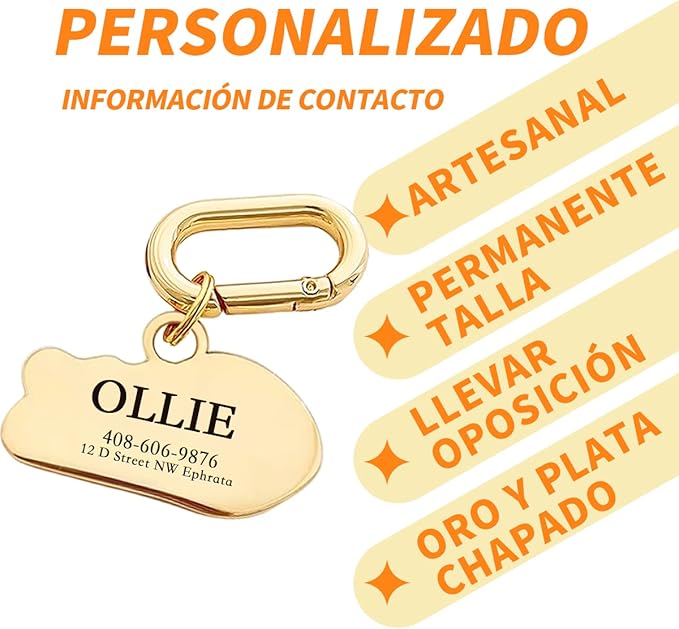 Dogs ID Tags Personalized Double Sided Deep Engraved Cat & Dog Collar Charm Fishbone Balloon Shape Brass