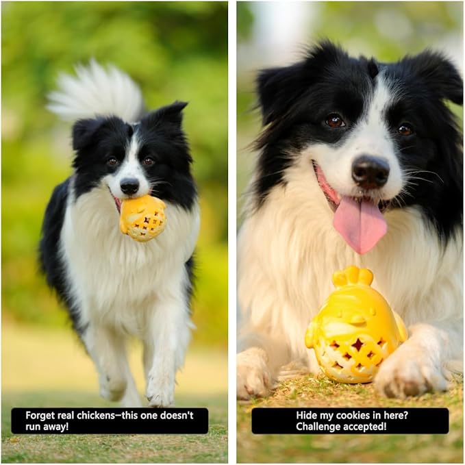 MewaJump Stuffed Dog Toy Treat Dispenser Dog Toy Puzzle Rubber Chew Toys Treat Food Dispensing Toys for Teeth Cleaning Ball Interactive Enrichment Toys for Puppy, Small, Medium, Large Breeds