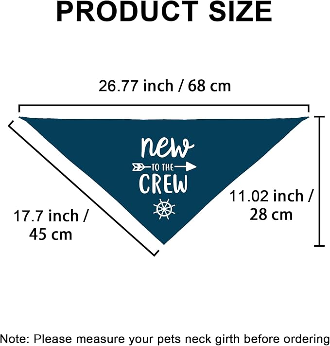 New to The Crew Dog Bandana New Puppy Announcement Gender Reveal Gift for New Owners Puppy Bandana Dog Owner Gifts Soft Triangle Bibs Scarf Accessories for Small Medium Dogs Pets (Blue)