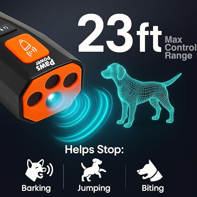Dog Bark Deterrent Devices for Own or Neighbor’s Dog, Ultrasonic Anti Barking Device for Dogs with 6 Modes, 25–30Hz Frequency, Rechargeable, Safe Dog Training Tool for Indoor Outdoor Use