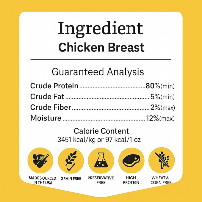 Ruff Town Dog Treats – Human Grade Chicken Breast | Training Treats for Dogs | High Protein, Single Ingredient | Grain-Free, Hypoallergenic & Dehydrated | Suits All Breeds, Made in USA (4 oz)