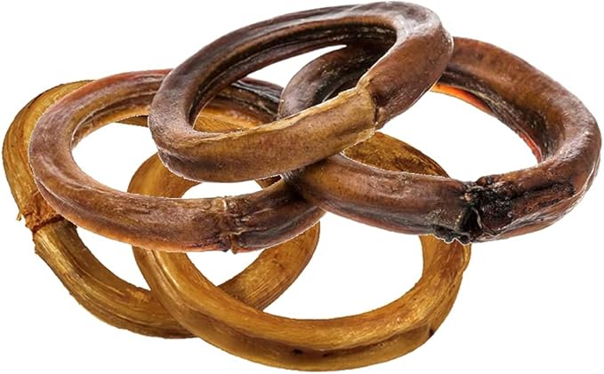 hotspot pets Bully Stick Rings for Dogs (10 Pack) 4 Inch Circles- Premium All Natural Long Lasting Twisted Beef Pizzle Dog Chew Treats - Grain Free, Fully Digestible, Rawhide Alternative Thick Chews